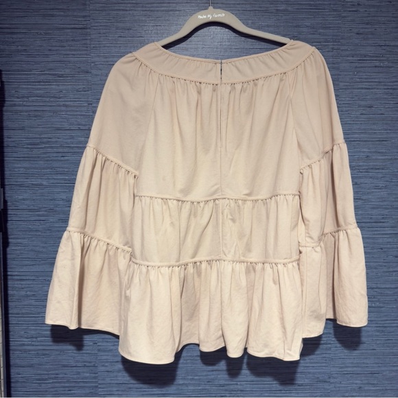 Rebecca Taylor Pique Top Small Cream Boho Chic Casual Preppy Whimsical Bell - Picture 9 of 9